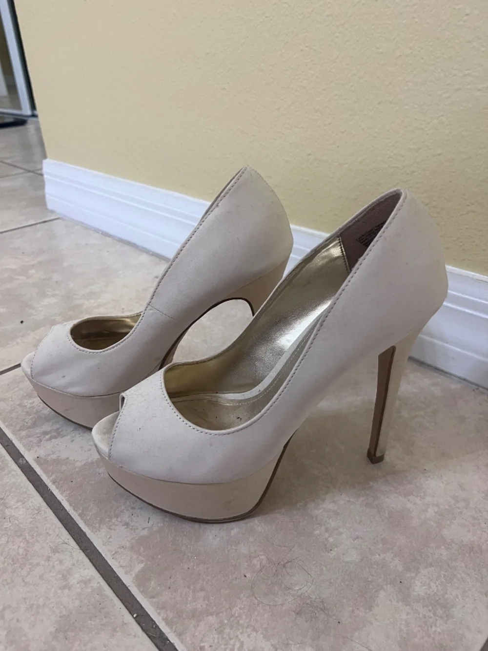 Ivory Spike Heels